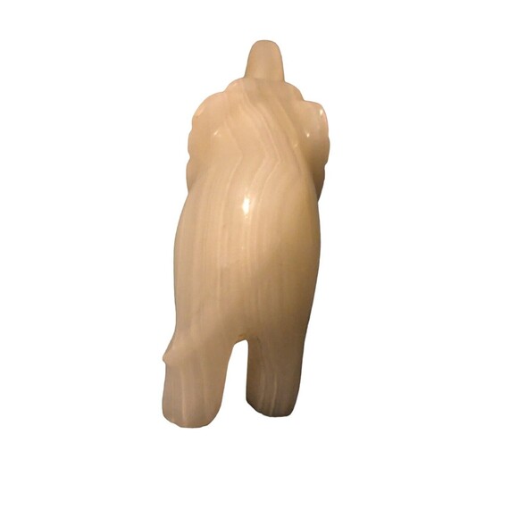 Vintage Marble Onyx Stone Hand Carved Elephant Banded 3" Tall By 4" Long - Picture 4 of 16
